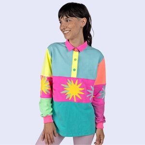 Mokuyobi Color Block Starburst Long Sleeve Tee - Size M